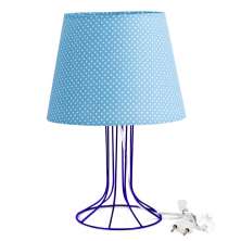 Abajur Torre Dome Azul/bolinha Com Aramado Azul