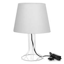 Abajur Torre Dome Branco Texturizado com Aramado Branco