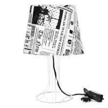 Abajur Torre Dome Jornal com Aramado Branco