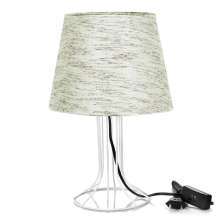 Abajur Torre Dome Linho Mesclado com Aramado Branco