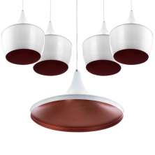 Conjunto Lustres Pendente Tom Dixon 1 Chapéu + 4 Balão Branco