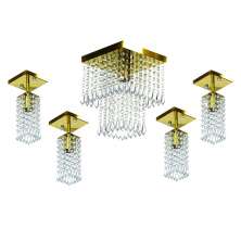 Kit 1 Lustres Cristal Acr. Marrycrillic +4 Clearcrilic Gold.