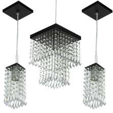 Kit 1 Pendentes Marrycrillic + 2 Pendentes Clearcrilic Preto
