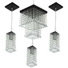 Kit 1 Pendentes Marrycrillic + 3 Pendentes Clearcrilic Preto