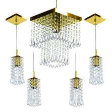 Kit 1 Pendentes Marrycrillic + 4 Pendentes Clearcrilic Gold