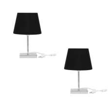 Kit 2 Abajur Eros Dome Preto com Base Quadrada Magnifico