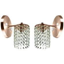 Kit 2 Arandela de Cristal Legitimo Clearcast Redonda Cobre
