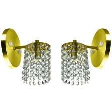 Kit 2 Arandela de Cristal Legitimo Clearcast Redonda Dourado