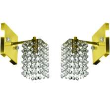 Kit 2 Arandelas De Cristal Legitimo Clearcast Dourada
