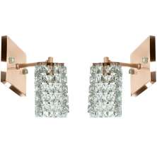 Kit 2 Arandelas De Cristal Legitimo Clearwall Cobre
