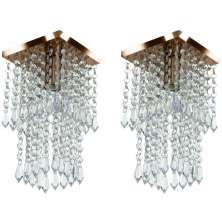 Kit 2 Lustre Plafon De Cristal Acrilico Spark Cobre