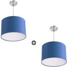 Kit 2 Lustres Cupula Pendente Dome 30x20cm Magnífico Azul