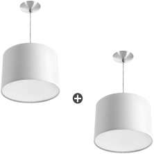 Kit 2 Lustres Cupula Pendente Dome 30x20cm Magnífico Branco