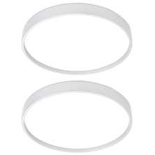 Kit 2 Lustres Plafon Space Redondo Branco 38x3.8 cm 4000K