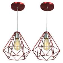 Kit 2 Pendentes Diamante Aramado Grande Cereja