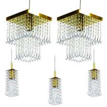 Kit 2 Pendentes Marrycrillic + 3 Pendentes Clearcrilic Gold