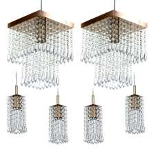 Kit 2 Pendentes Marrycrillic + 4 Pendentes Clearcrilic Cobre