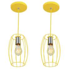 Kit 2 Pendentes Pequim Aramado Amarelo