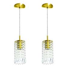 Kit 2 Pendentes Redondo Clearcrillic Cristal Acrílico Cobre