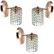 Kit 3 Arandela de Cristal Legitimo Clearcast Redonda Cobre