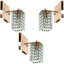 Kit 3 Arandelas De Cristal Legitimo Clearcast Cobre