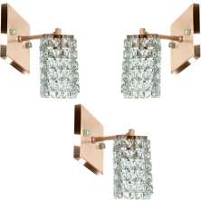 Kit 3 Arandelas De Cristal Legitimo Clearwall Cobre