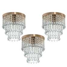 Kit 3 Lustre De Cristal Acrilico Manucrillic Cobre.