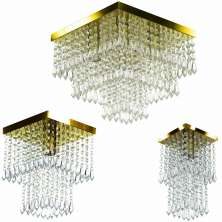 Kit 3 Lustres Cristal Acrilico Sweet + Marry + Spark Dourado