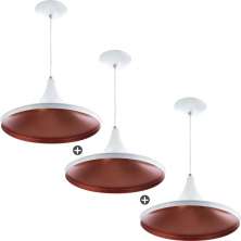 Kit 3 Pendentes Chapeu Aluminio Tom Dixon Branco Lindíssimo Promoção
