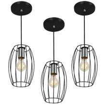 Kit 3 Pendentes Pequim Aramado Preto