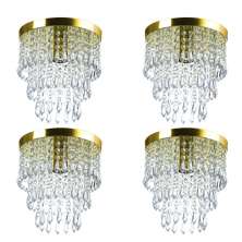 Kit 4 Lustre De Cristal Acrilico Manucrillic Dourado.