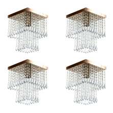 Kit 4 Lustre De Cristal Acrilico Marrycrilic Cobre.