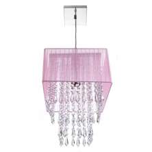 Lustre Para Sala De Cupula Cristal Acrílic Marrycrilic Rosa