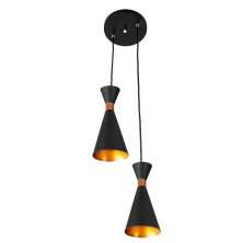 Lustre Pendente Aluminio Florida Duplo Preto
