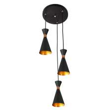Lustre Pendente Aluminio Florida Triplo Preto