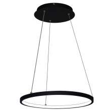 Lustre Pendente Arco Ring Anel Preto Led Bivolt 40cm 3000K