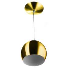 Lustre Pendente Bola Pequena Alumínio 15cm Dourado
