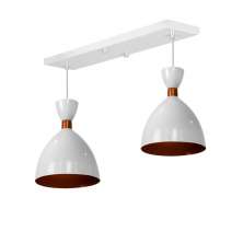 Lustre Pendente Califórnia Duplo Base Retangular Branco