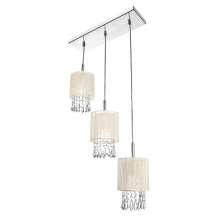 Lustre Pendente Cganza Triplo Redondo Para Sala Bege
