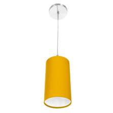 Lustre Pendente Cilindrica De Cupula 14x25cm Amarelo