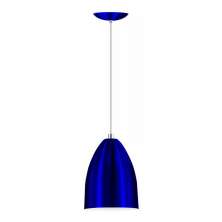 Lustre Pendente Luminária Cone de Alumínio Azul Metalico