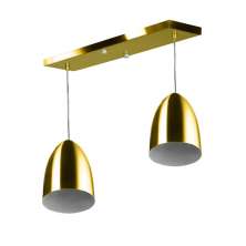 Lustre Pendente Sadan Duplo Base Retangular Dourado