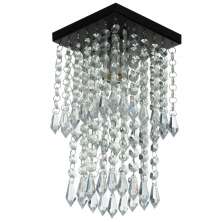 Lustre Plafon De Cristal Acrilico Spark Preto Maravilhoso