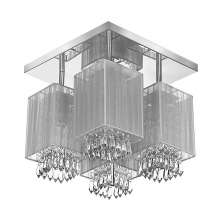 Lustre Plafon Quadclear Organza Quadrado Cinza Maravilhoso