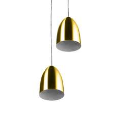 Pendente Cone Bala Sadan Aluminio Duplo Dourado