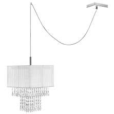 Pendente Cupula Cristal Acr Marrycrilic Branco c/ Deslocador