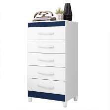 Cômoda Esmeralda 5 Gavetas Quadriflex Branco/Azul Matte - Móveis Albatroz