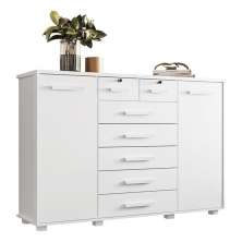 Cômoda Fontana 2 Portas e 7 Gavetas Branco Fosco - Móveis Albatroz