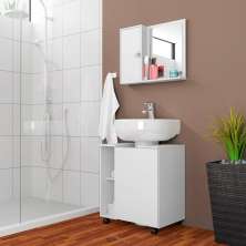 Conjunto Gabinete Pequin C/ Espelheira Genova Branco
