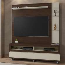 Home Estante Rack Buzios Para TV 60 Polegadas Com Rodízios Nogal/Off White